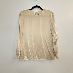 Vintage Anne Klein II Long Sleeve Blouse 100% Silk Size 6